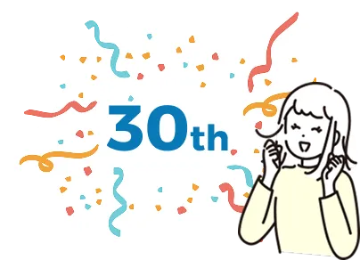 30周年をお祝いする女性